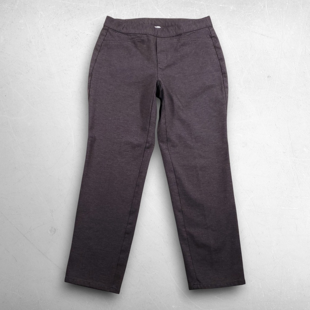 J Jill Ponte Slim Leg Pullon Pants Women S Petite Brown Career Minimalist Work